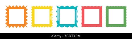 Zigzag edge square frames collection Stock Vector