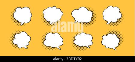 Retro comics speech bubble set. Stock Vector