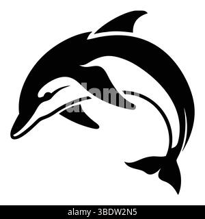 Jumping Dolphin Silhouette Stock Vector