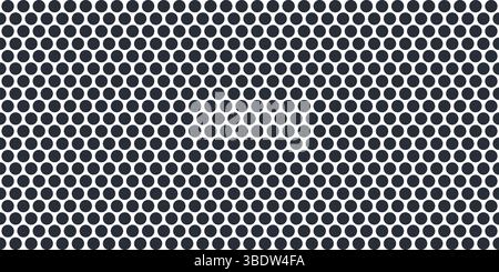 Metal micro mesh seamless pattern. Iron plate with round holes. Perforated metal texture. Dotted seamless pattern. Peg board sheet. Speaker screen Stock Vector