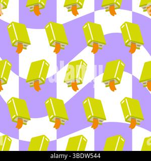 Bookmark Book Seamless Pattern Design Stock Vector