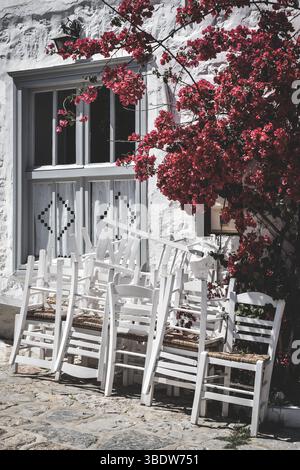 Greek street, island holiday , greece, Hydra Stock Photo