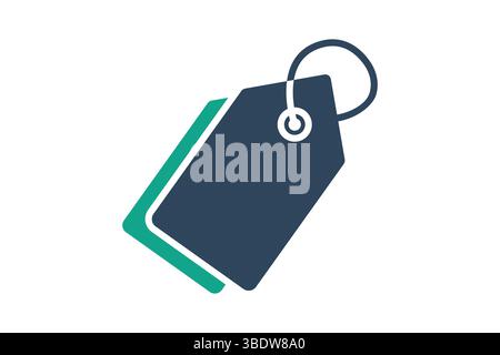 Tag icon. solid icon style. icon related to branding. business elements vector illustration Stock Vector