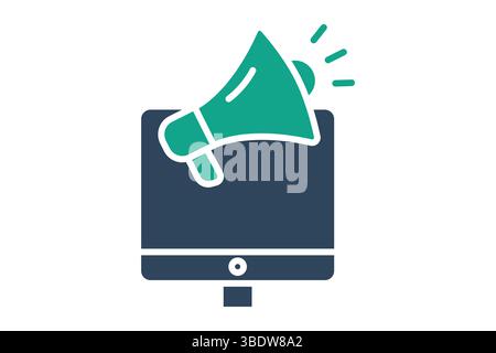 Advertising icon. solid icon style. icon related to branding. business elements vector illustration Stock Vector