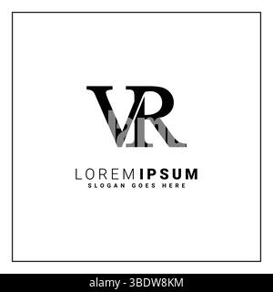 Abstract Letter VR Logo - Initial Monogram Template for Alphabet V and R Stock Vector