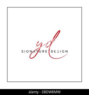 YD Handwritten Signature logo - Vector Logo Template for Beauty, Fashion and Photography Business Stock Vector