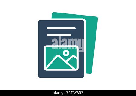 Flyer icon. solid icon style. icon related to promotion. business elements vector illustration Stock Vector
