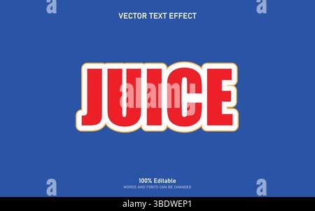 Juice text effect Stock Vector