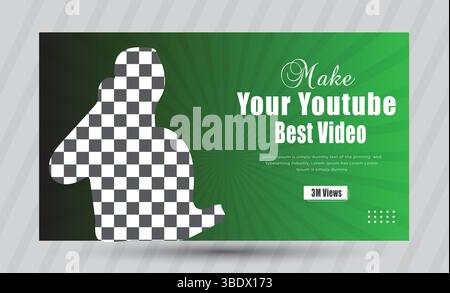 Youtube thumbnail design Stock Vector