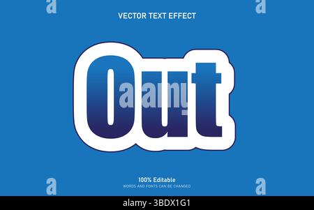 Out editable text effect Stock Vector