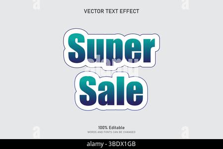 Super sale editable text effect Stock Vector