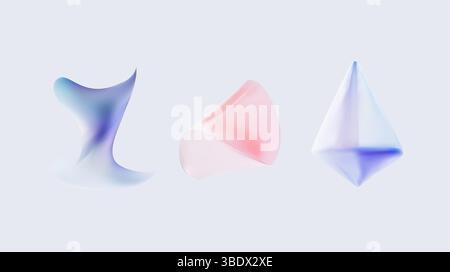 An artistic representation of abstract fluid shapes created using soft pastel colors Stock Vector