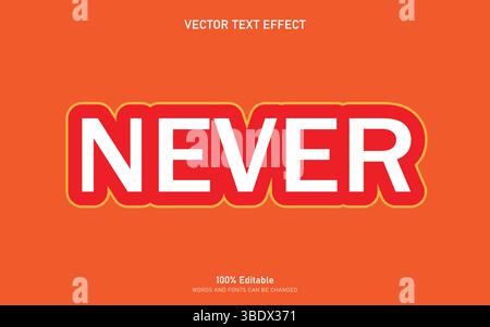 Never text effect Stock Vector
