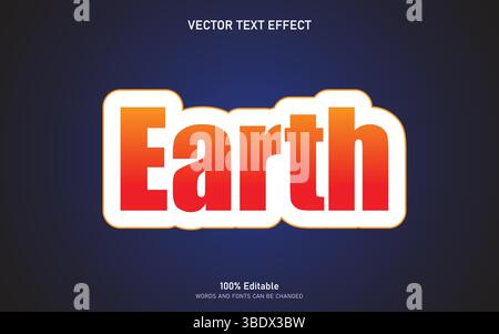 Earth Text Effect Stock Vector