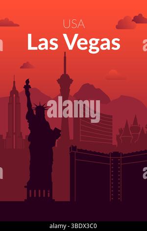 Las Vegas skyline. Travel american city landmark background. Urban ...