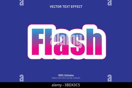 Flash 3D editable vector text style effect Stock Vector