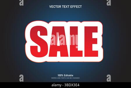 Editable text effect sale 3d cartoon Stock Vector