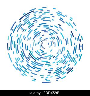 Abstract blue circle background with many different pieces. Vector illustration Stock Vector