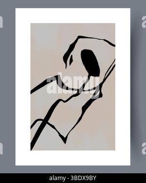 An Abstract Monochrome Artwork That Showcases Unique and Distinctive Shapes and Forms Stock Vector