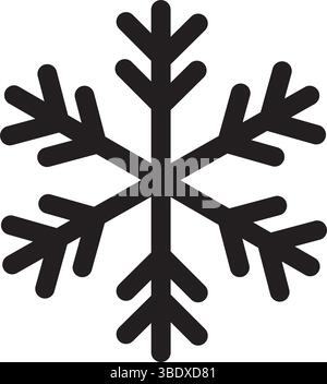 Snowflake glyph icon, New year and Christmas, snow sign vector graphics, a solid pattern on a white background, Stock Vector