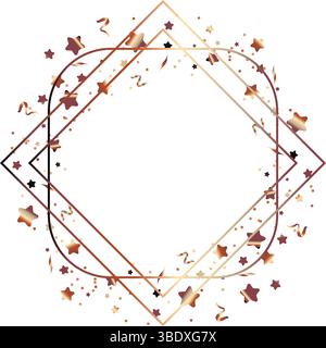 Festive birthday frame vector illustration on white. Stock Vector
