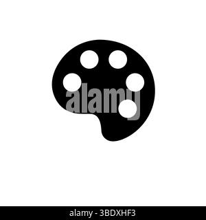 Painting Color Palette, Watercolor Pallet Solid Flat Vector Icon Isolated on White Background. Stock Vector