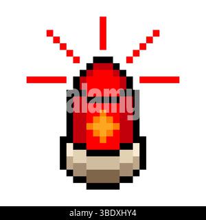 Alarm siren in pixel art style Stock Vector