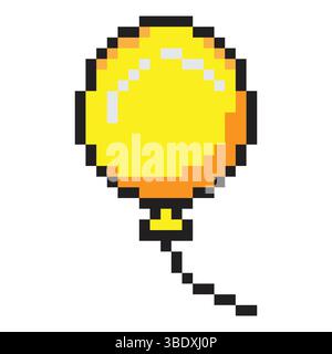 Balloon pixel art vector illustration Stock Vector