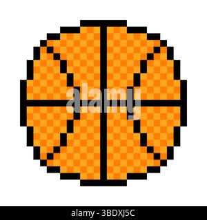 Basketball sport ball in pixel art Stock Vector