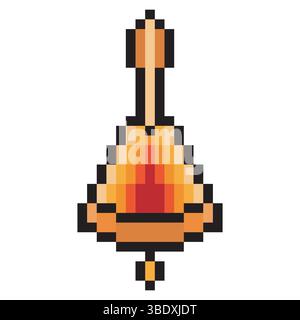 Bell in pixel art style Stock Vector
