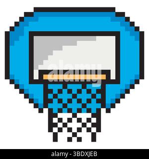 Basketball hoop backboard with pixel art design Stock Vector
