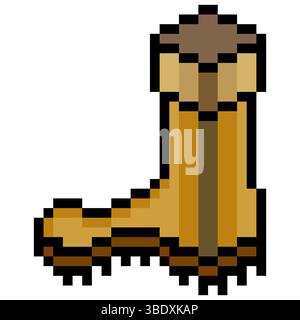 Boots in pixel art style Stock Vector