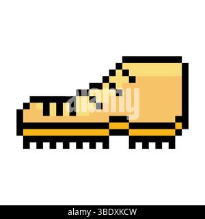 Boots in pixel art style Stock Vector