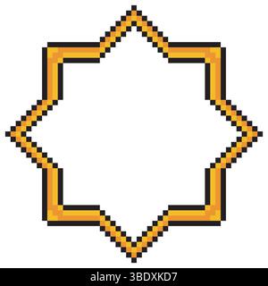 Frame Islamic with pixel art design Stock Vector