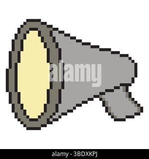 Megaphone icon with pixel art Stock Vector