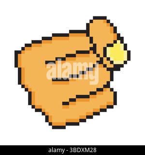 Fist with pixel art isolated on white background Stock Vector