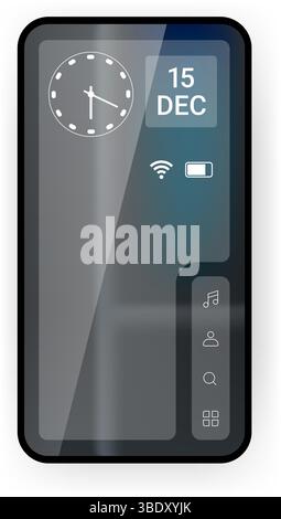Creative and modern smartphone user interface design with a futuristic aesthetic Stock Vector
