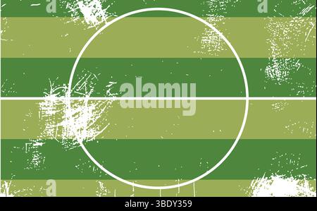 Illustration of green stripes with grunge effect and a white circle in the center, suitable for background use. Stock Vector