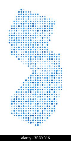 New Jersey Dot Map. US State Digital Style Shape. New Jersey vector image. US State shape blue circular dots. Beautiful vector illustration. Stock Vector