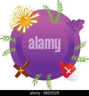 holy eucharist vector illustration on white. Stock Vector