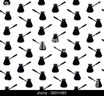 Vector seamless pattern of hand drawn sketch doodle coffee turk isolated on white background Stock Vector