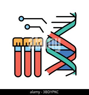 genetic testing black line icon for digital and print projects.  Minimal clean icons for apps and websites. Modern simple icons for UI UX and branding Stock Vector