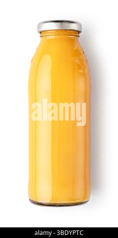 Bottle of orange juice isolated on white background, clipping path included. Stock Photo