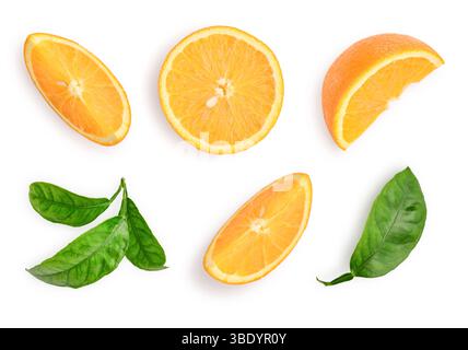 Orange slice isolated on white background, top view Stock Photo
