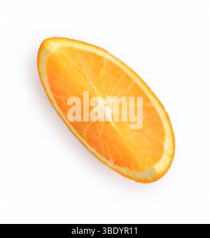 Orange slice isolated on white background, top view, clipping path included. Stock Photo
