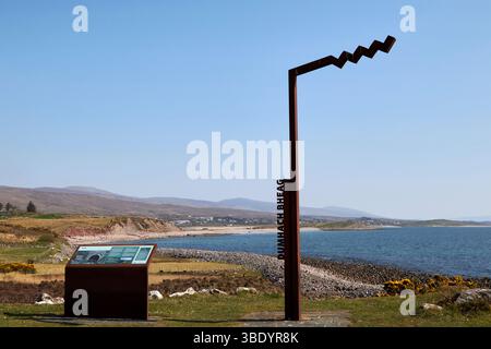 wild atlantic way discovery point dumhach bheag dooghbeg with mulranny beach in the background county mayo republic of ireland Stock Photo