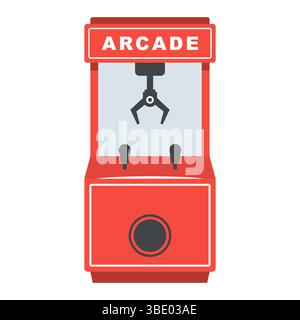 slot machine with toys and hook. flat vector illustration Stock Vector