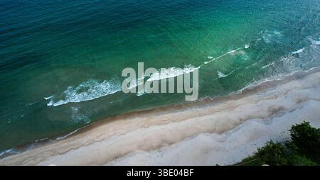 The most democratic place in the universe, Barra do Una - Brazilian Tropic sand Beach Stock Photo