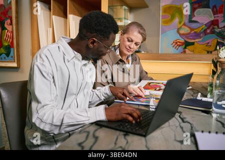 Collaborating on Important Business Project Together Stock Photo