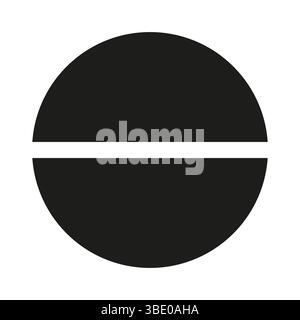 Pie chart template. Segmented chart. Sectors divide the circle on two equal parts. Simple black graphics. Pizza chart. Segments flat infographic Stock Vector